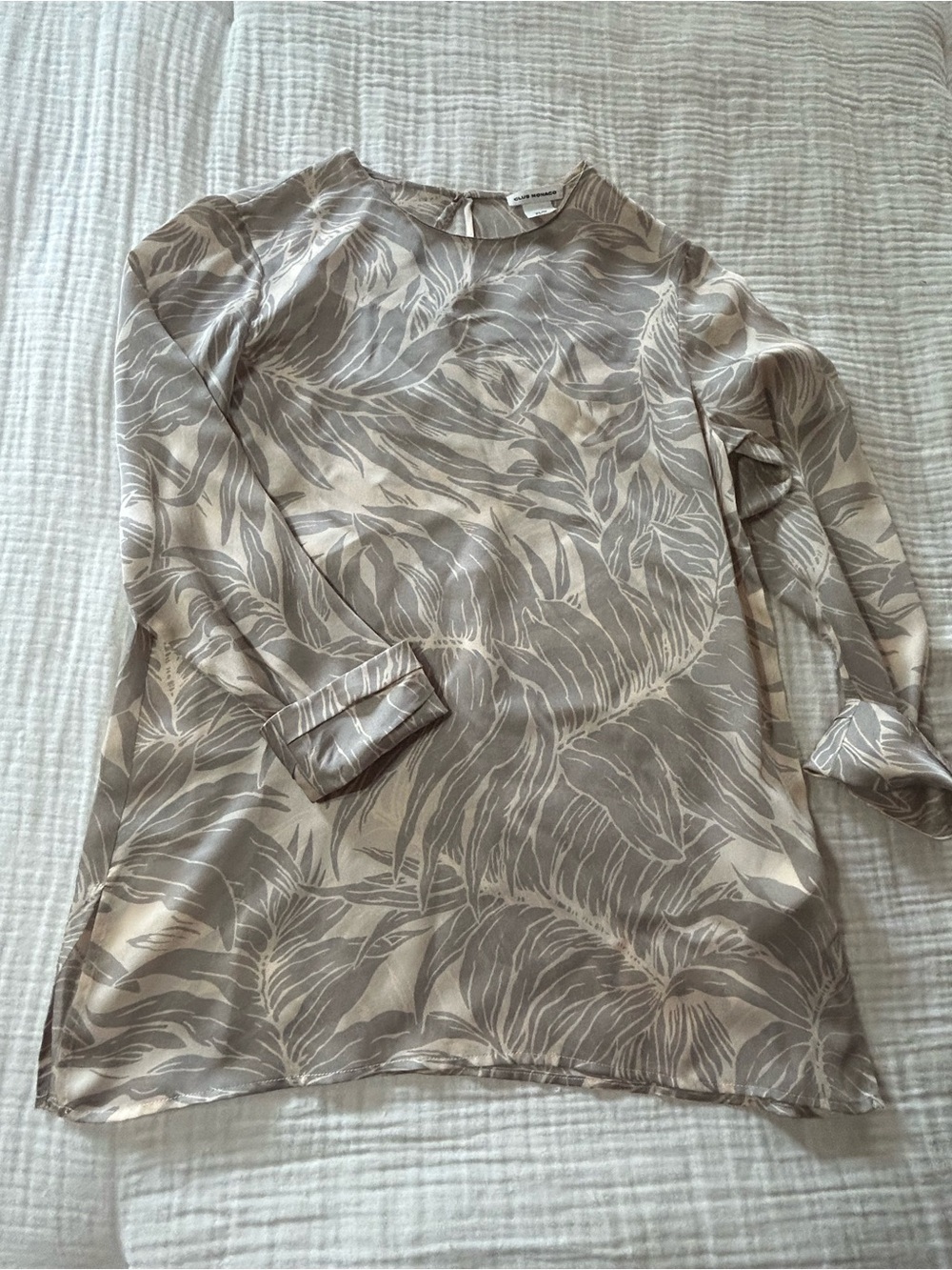 Club Monaco silk blouse Tropical Neutral